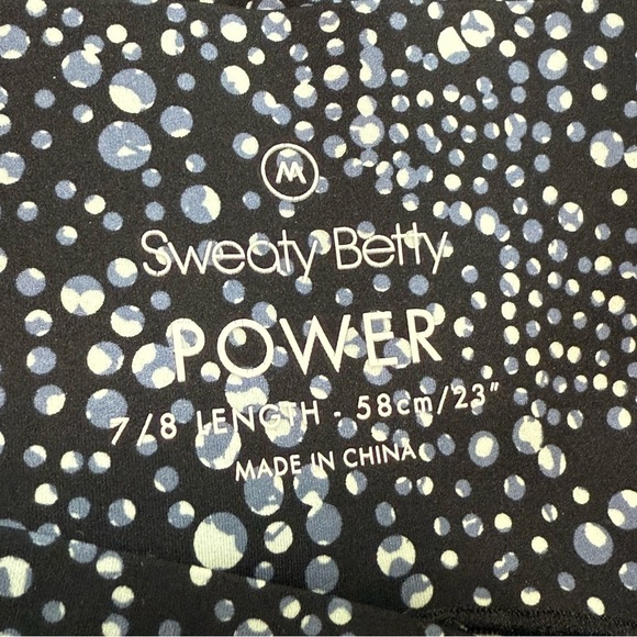 Sweaty Betty Power Leggings High Waist Celestial Dot Size M Crop Workout Black - Picture 8 of 15